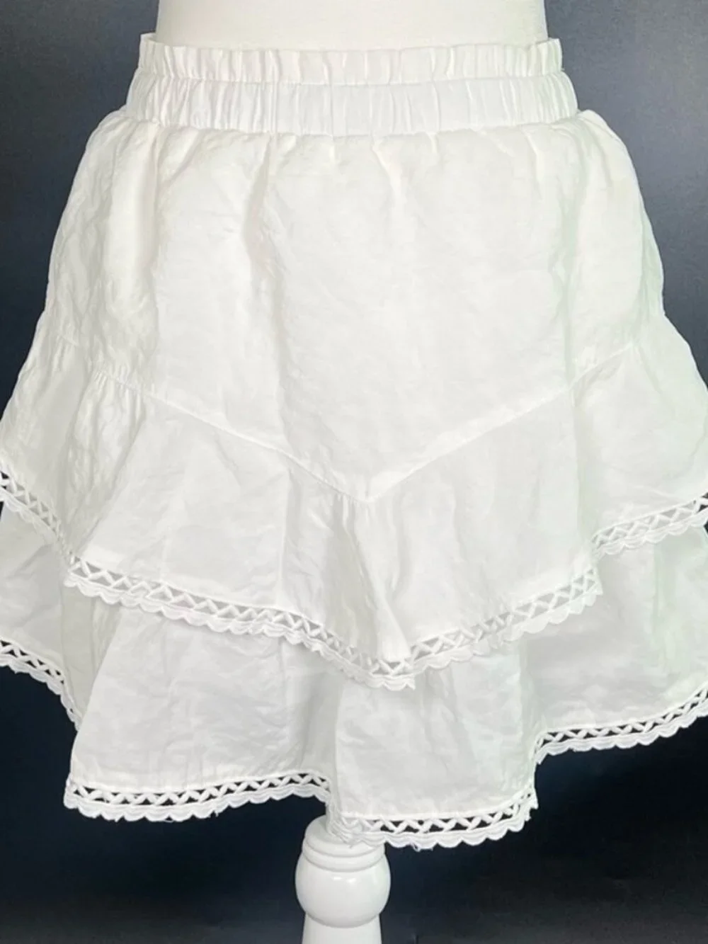 Boho Layered White Skort - Picture 1 of 3